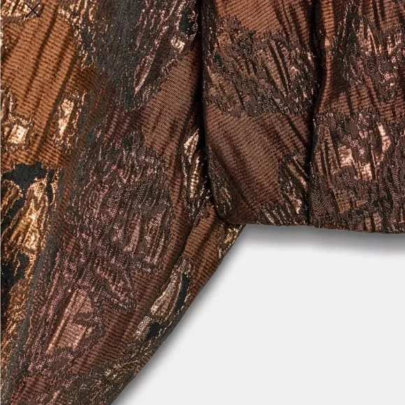 Zara Shimmering Copper Bomber Jacket - Picture 4 of 7